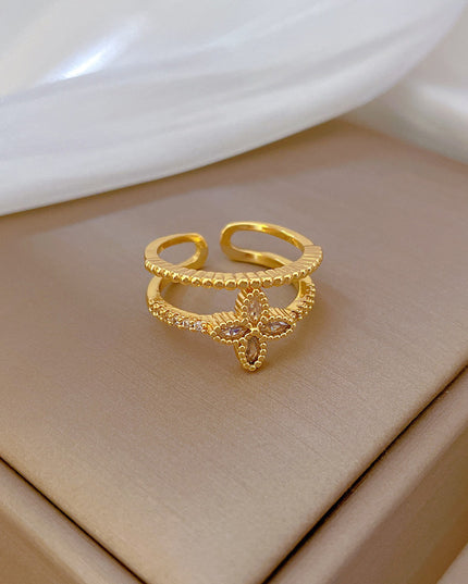 Fleur Royale Gold Adjustable Ring