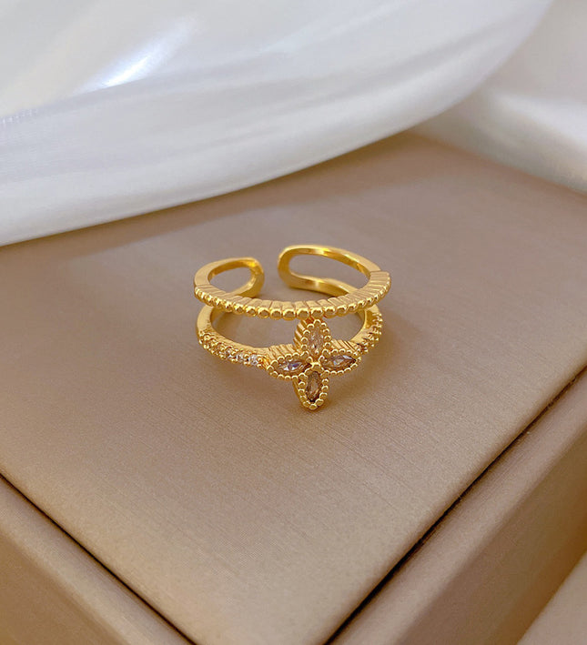 Fleur Royale Gold Adjustable Ring