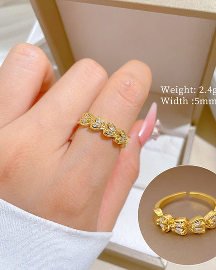 Everheart Gold Crystal Adjustable Ring