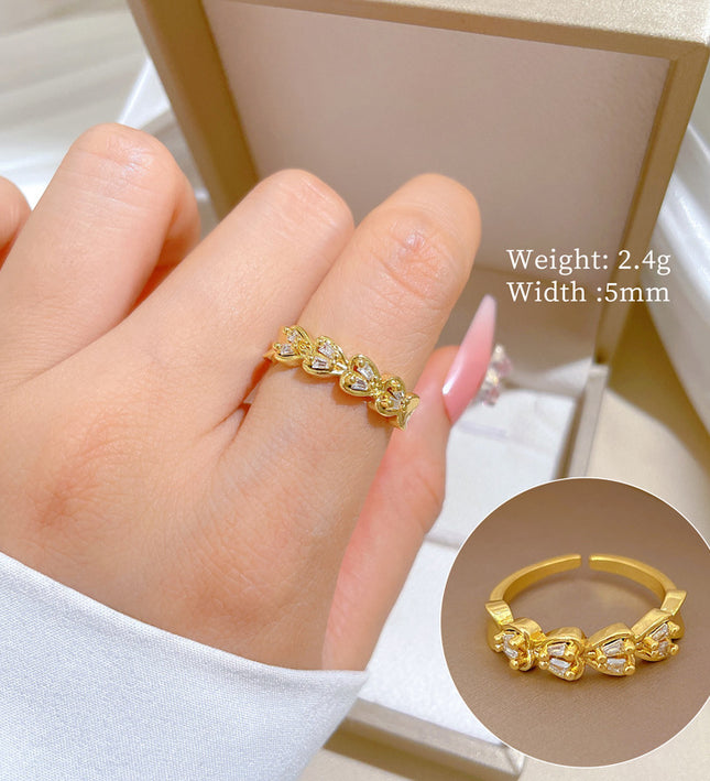 Everheart Gold Crystal Adjustable Ring