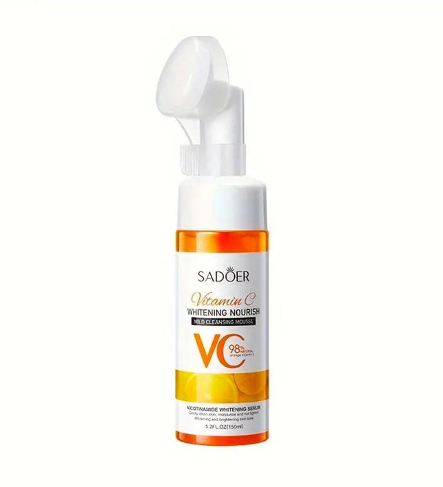 SADOER Vitamin C Cleansing Mousse with Soft Brush – 150ml