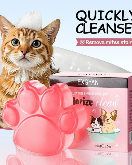 Pet Mite Removal Bath Soap – Paw Shape 100g