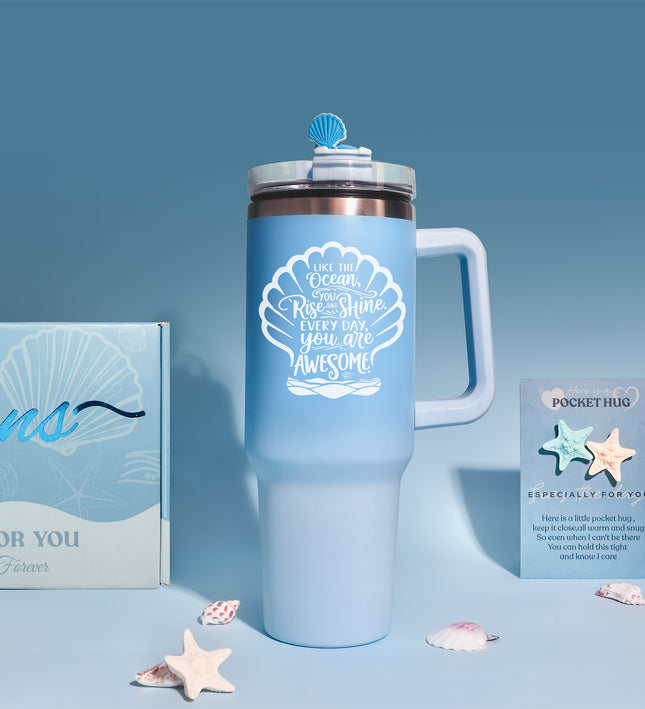 Blue Theme Aroma Candle Bath Gift Box