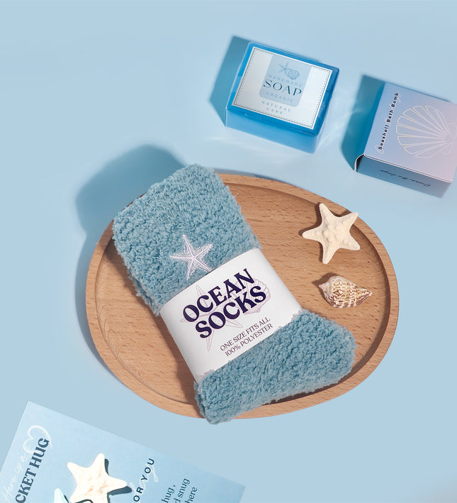 Blue Theme Aroma Candle Bath Gift Box