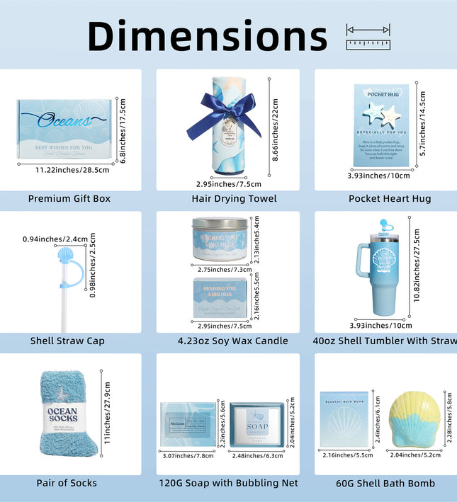 Blue Theme Aroma Candle Bath Gift Box