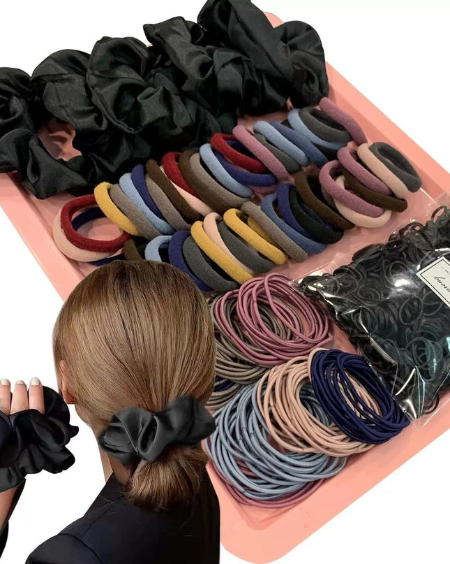 755PCS Hair Accessories Set includes various styles of scrunchies and ponytail holders