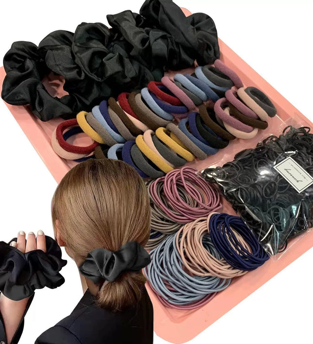755PCS Hair Accessories Set includes various styles of scrunchies and ponytail holders