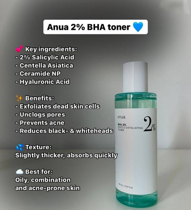Anua BHA 2% Gentle Exfoliating Toner 150ml