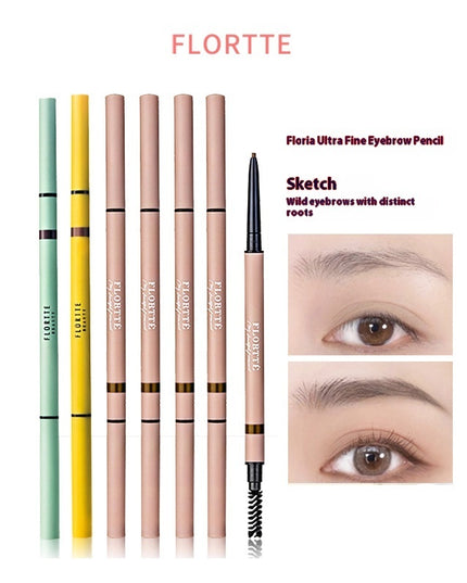 FLORTTE Rotating Double-Ended Eyebrow Pencil with Brush