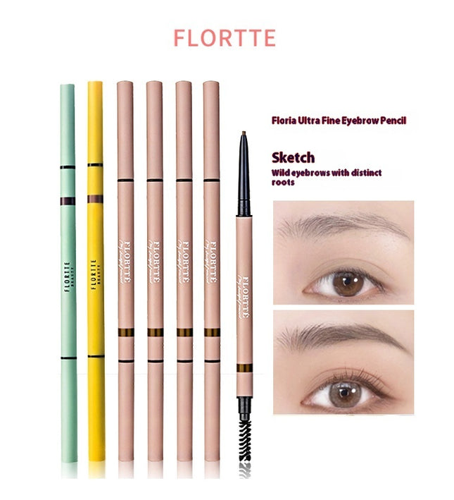 FLORTTE Rotating Double-Ended Eyebrow Pencil with Brush