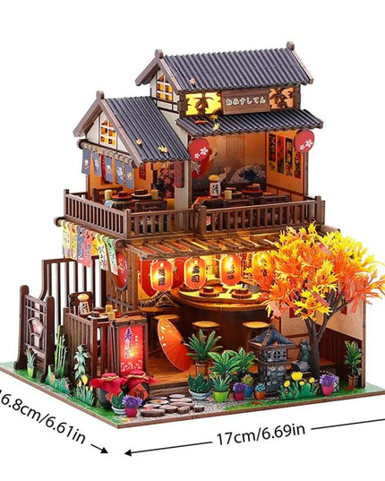 DIY Japanese Sushi House Miniature Dollhouse Kit