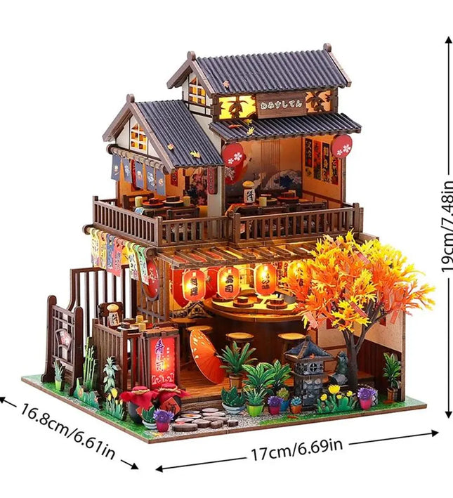 DIY Japanese Sushi House Miniature Dollhouse Kit