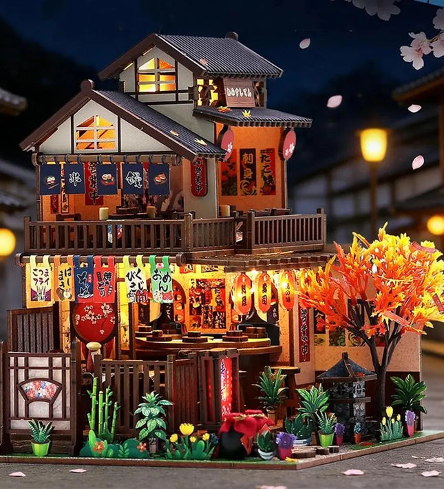DIY Japanese Sushi House Miniature Dollhouse Kit