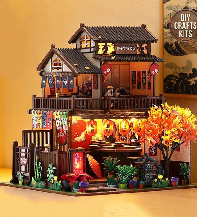 DIY Japanese Sushi House Miniature Dollhouse Kit