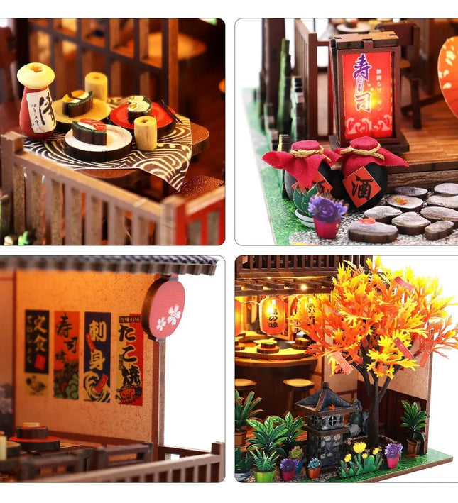DIY Japanese Sushi House Miniature Dollhouse Kit