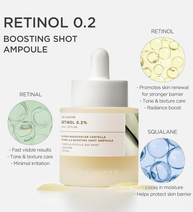 SKIN1004 Madagascar Centella Retinol 0.2 Boosting Shot Ampoule