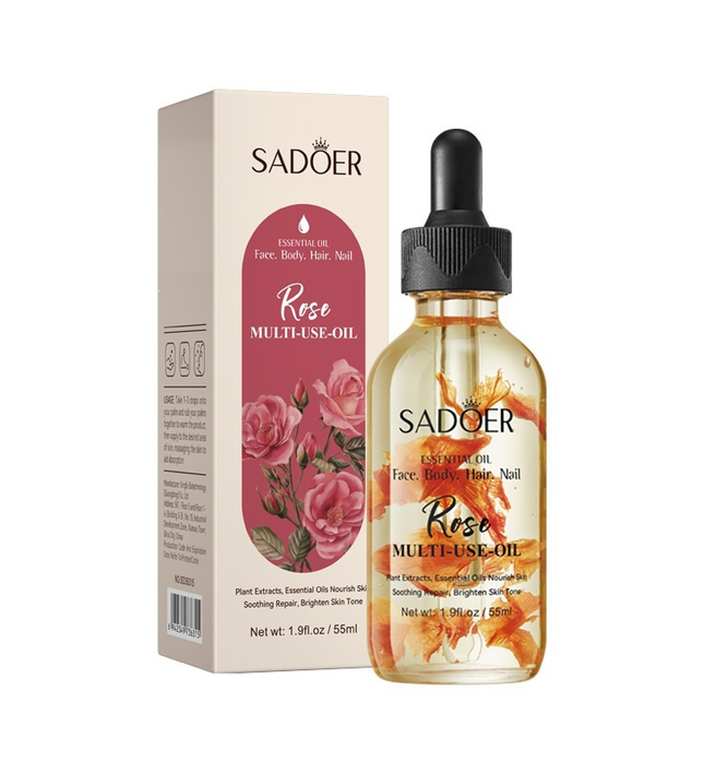 SADOER Rose Multi-Use Beauty Face and Body Oil – 55ml
