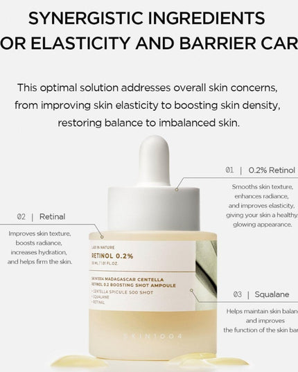 SKIN1004 Madagascar Centella Retinol 0.2 Boosting Shot Ampoule